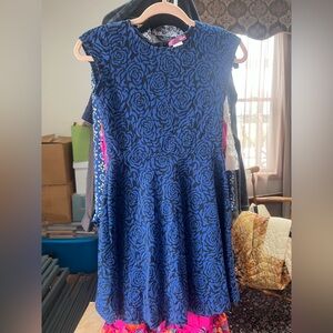 Girls blue rose dress